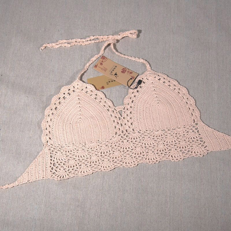 Crochet backless crochet bikini bra, beach swimsuit, yoga sports bra, swimwear top
