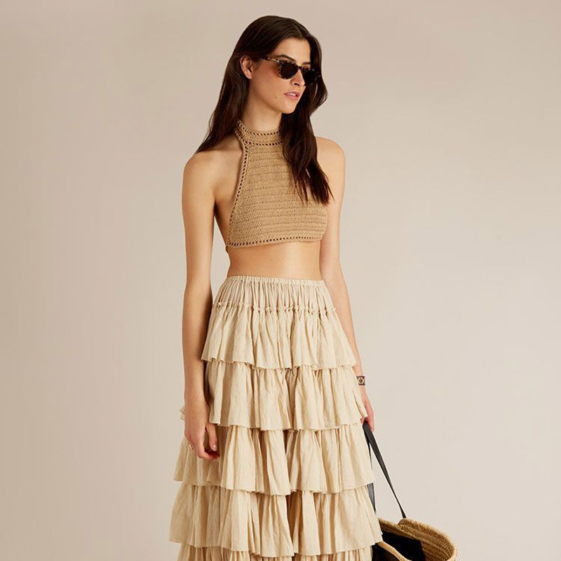 Crochet bikini top, women's scarf swimsuit