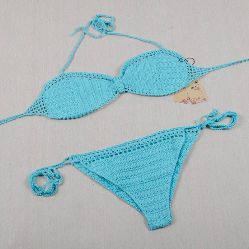 Crochet bikini swimsuit, bra crochet bikini, beach tourism winter hot spring women's swimsuit