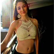 Beach backless halter crochet bikini bra, crochet top, sports bra